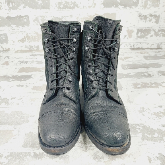 Tusitania Black Leather Almond Toe Lace Up Women's Ankle Boots i 303 - Picture 3 of 13